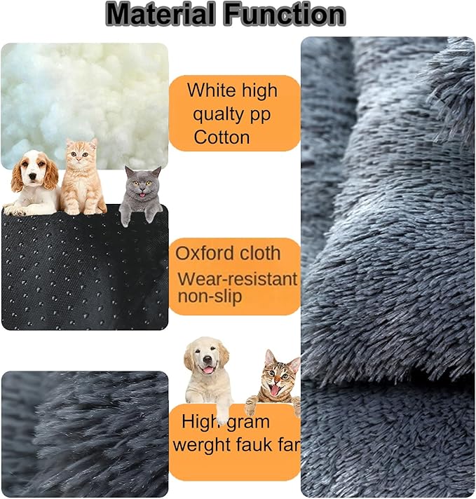 Dog Crate Mat, Dog Bed for Large Dogs, Comfy Fluffy Kennel Pad Anti-Slip for Dog beds & Furniture, Quilted Dog Bed for Pets for Medium/Small Dogs Cats (Color : Black, Size : 16.9x11)
