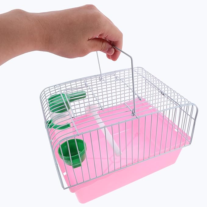 balacoo Portable Bird Cage for Lovebirds Lightweight and Spacious Travel Carrier with Perch Food Box and Waterer for Pet Birds Go Owners