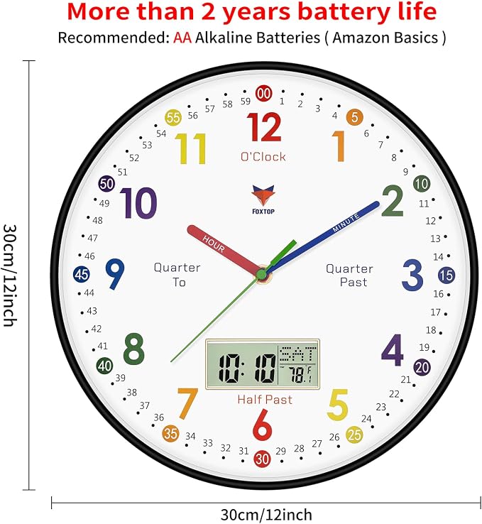 Foxtop Digital and Analog Learning Clock