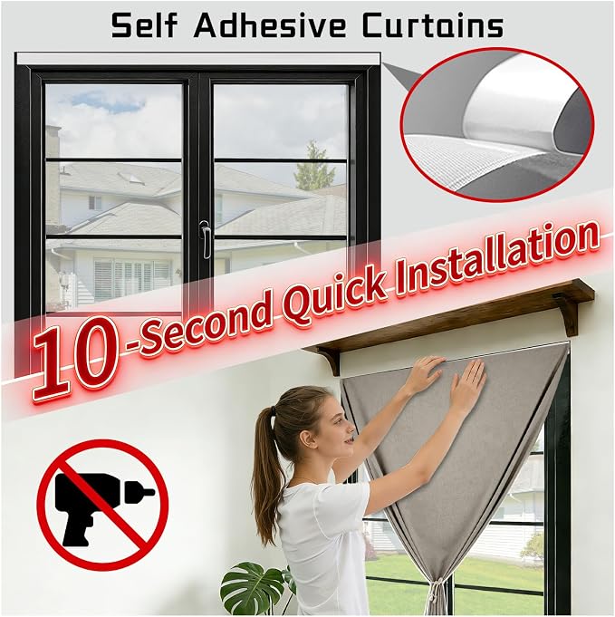 Self-Adhesive 100% Blackout Curtain