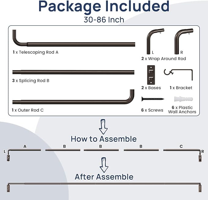 ENJOYBASICS Blackout Curtain rod