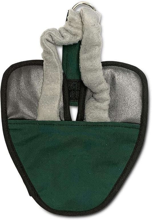 Bird Diaper, Wrap Around, for Larger Pigeons, Small Breed Hens and Roosters, Leak-Proof Design, Comfortable Fleece Strap Bird Harness with Sewn-in Liner & Secure Hook and Loop Closure - XS, Green