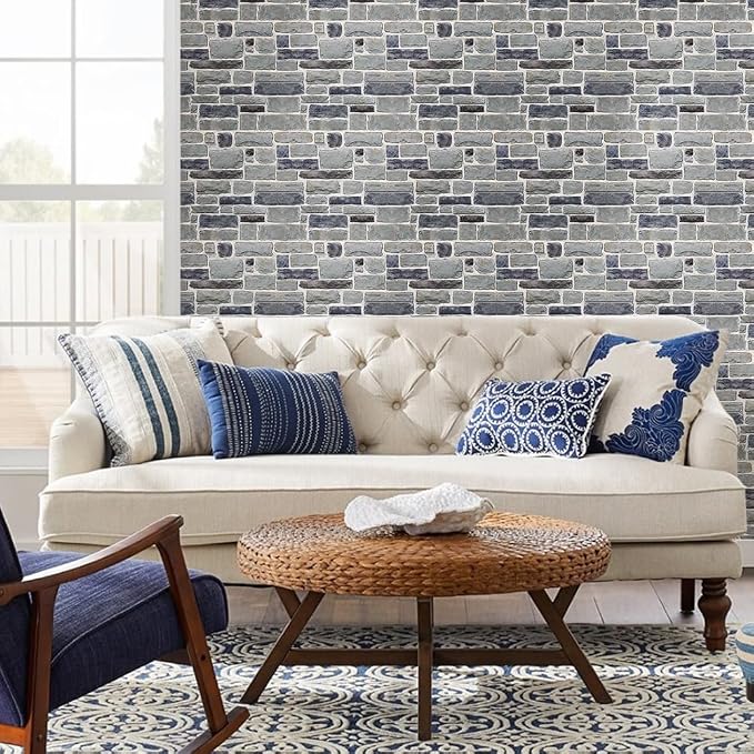 COMSTICKC 3D Faux Stone Wall Panel Peel and Stick Wall Tiles, Ultra-Light Thin