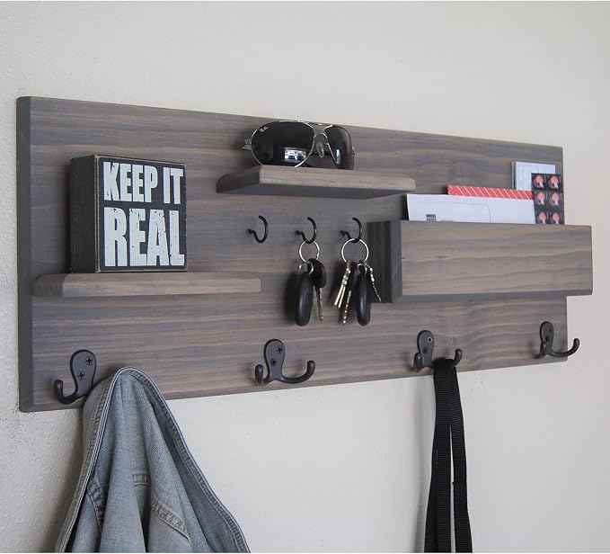 Homanu 34 Pack Coat Hooks, Heavy Duty Double Prong Coat Hooks Wall Mounted