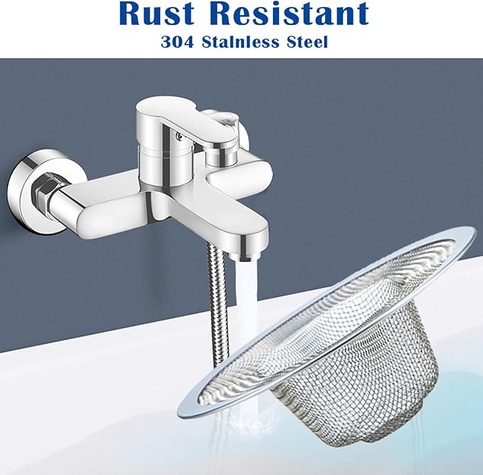 50 pcs Heavy Duty Stainless Steel Slop Basket Filter Trap, 2.75" Top / 1" Mesh Metal Sink Strainer,Perfect for Kitchen Sink/Bathroom Bathtub Wash Basin Floor Drain Balcony Drain Hole