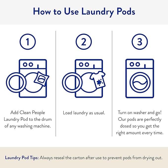 Clean People Laundry Detergent Pods - Recyclable Packaging, Hypoallergenic, Stain Fighting - Ultra Concentrated, Laundry Soap - Peppermint, 192 Pack