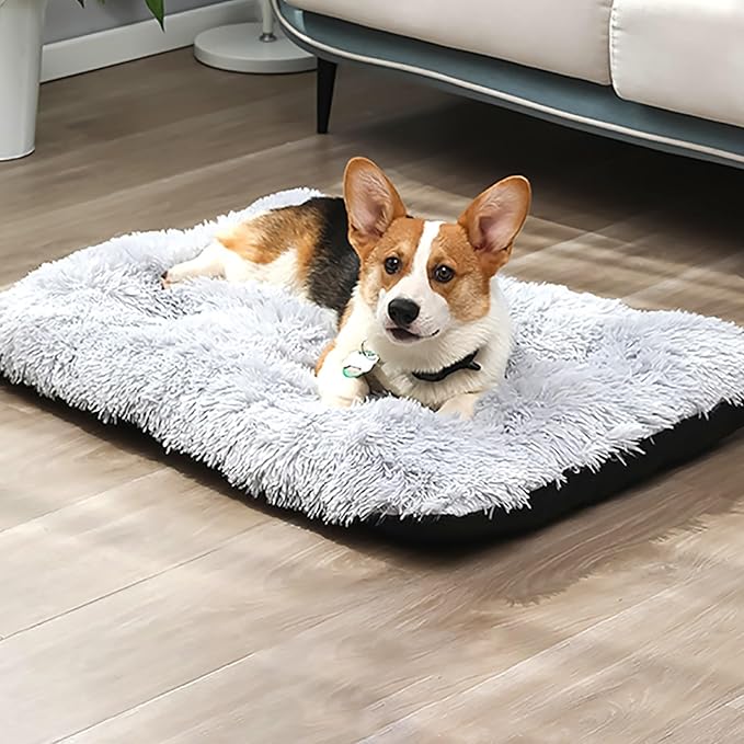 Dog Crate Mat, Dog Bed for Large Dogs, Comfy Fluffy Kennel Pad Anti-Slip for Dog beds & Furniture, Quilted Dog Bed for Pets for Medium/Small Dogs Cats (Color : Green, Size : 25x18)