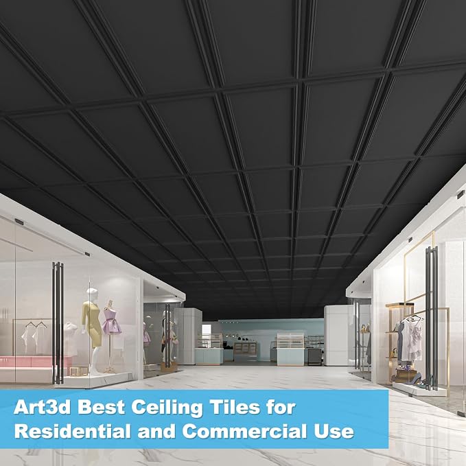 Art3d Drop Ceiling Tiles 48x24, Decorative PVC Ceiling Panels, Waterproof