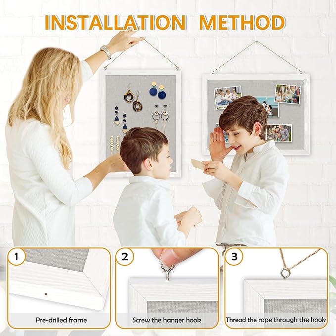 DOLLAR BOSS Cork Boards with Linen 2-Pack 16''X 12'' Cork Board