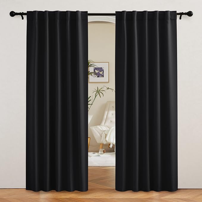 RYB HOME Blackout Curtains 80 inches Long Thermal Insulating Large Window