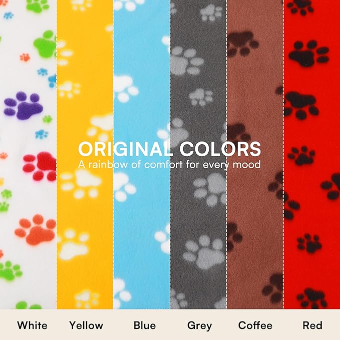 LINENLUX Cute Dog Blanket for Small Medium Dogs 6-Pack Soft Stretchy Fleece Blankets for Pet Cat Puppy Warm Wrinkle-Resistant Throw for Couch Bed Outdoor Grey 31x24 inch (Pack of 6)