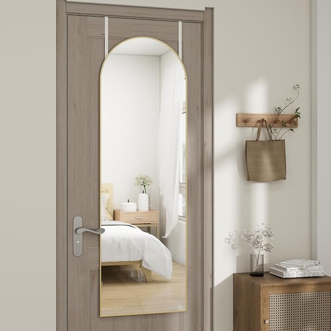 Arched Full Length Door Mirror 14x48, Metal Frame