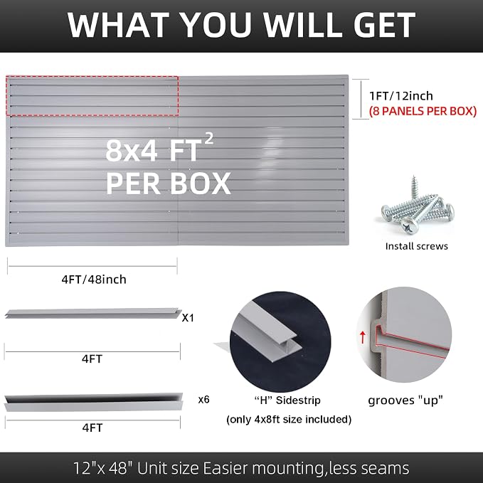 Slat Wall Paneling Garage Wall Organizer, Slat Board PVC Wall Panels Garage