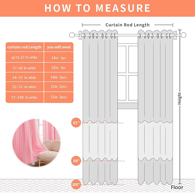 XiDi Pink Blackout Curtains, Room Darkening Curtains
