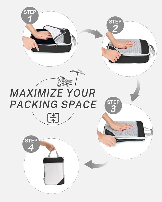 Compression Packing Cubes, Gonex Extensible Storage Mesh Bags Organizers