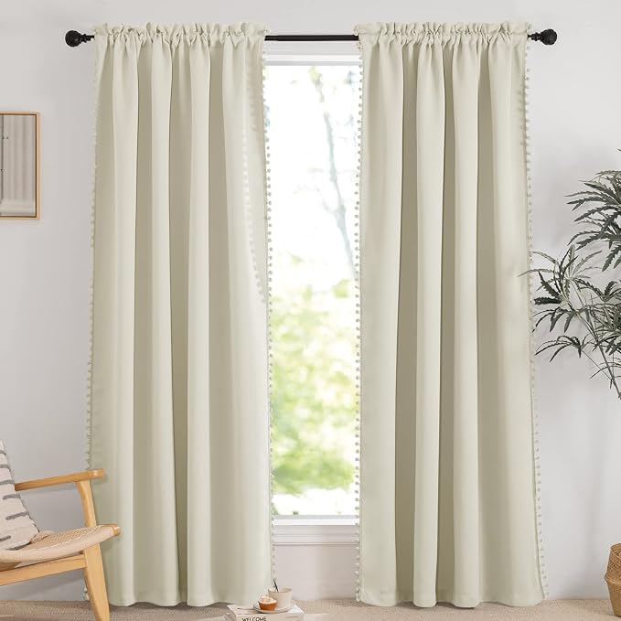 RYB HOME Bedroom Curtains 84 Inches Long Kids Curtains Blackout Window Drapes