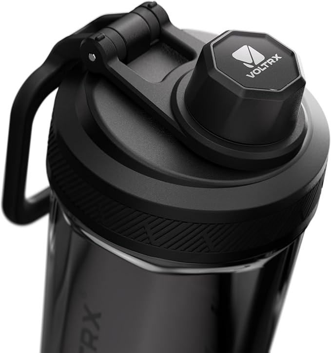 VOLTRX Shaker Bottle, Gallium USB C Rechargeable Electric Protein Shake Mixer, Shaker Cups for Protein Shakes and Meal Replacement Shakes, BPA Free, Made with Tritan, Obsidian Black, 20oz