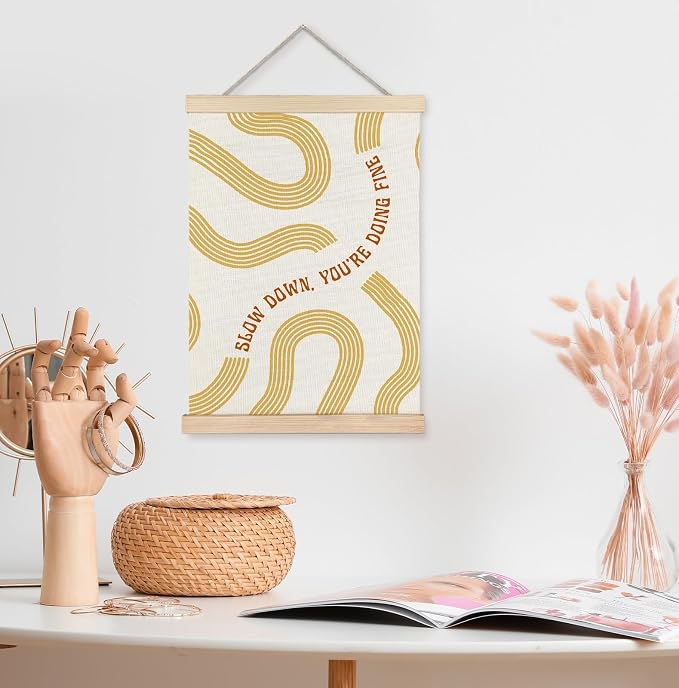 Yomisex Yellow Slow Down You're Doing Fine Inspirational Wall Art Poster