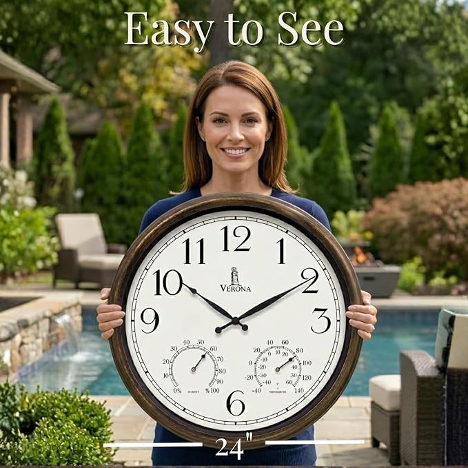 Outdoor Clocks for Patio Large Waterproof