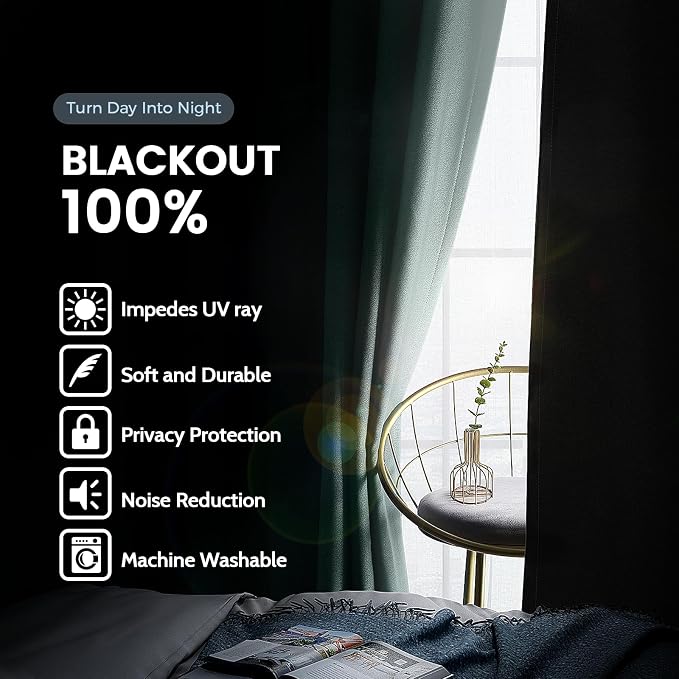 SimpleHome 100% Blackout Curtains