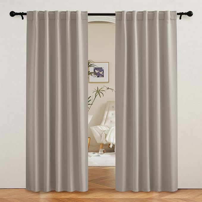 RYB HOME Blackout Curtains for Living Room, Privacy Thermal Insulating Window