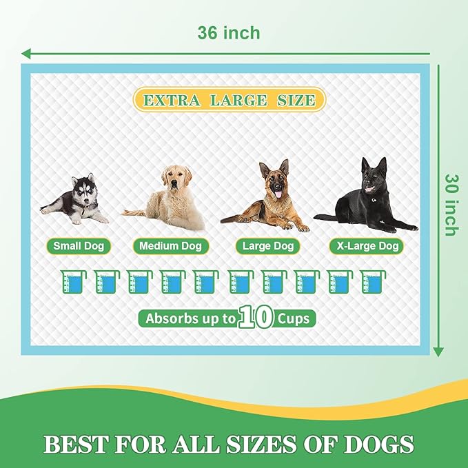 Dog Pads Extra Large 30"x36" [30-Count], XXL Puppy Pads for Potty Training, Leak-Proof Pee Pads for Dogs, Super Absorbent Puppy Pee Pads XL, Disposable Pet Pads for Puppies, Cats, Rabbits