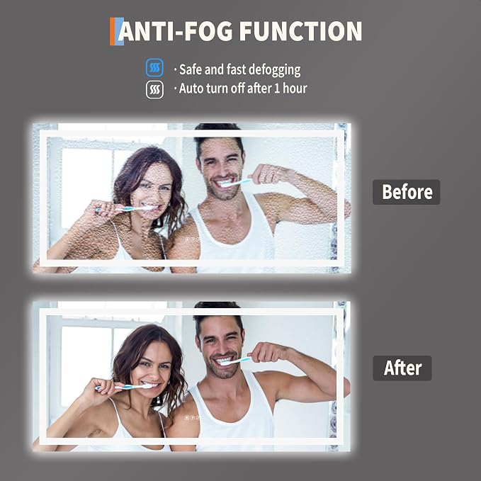 LED Bathroom Mirror 55 x 26 inch, Lighted Bathroom Vanity Mirror