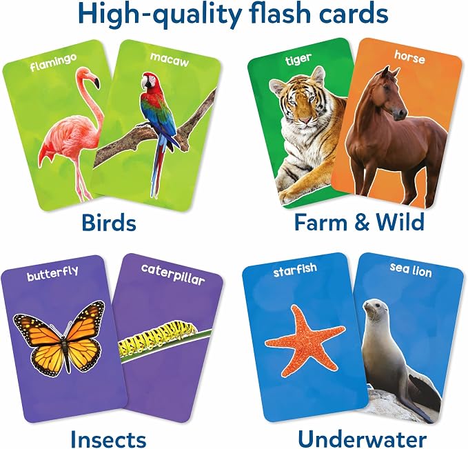 Skillmatics First 100 Animals – Flash Cards for Toddlers, Montessori Game | Thick Flashcards, Preschool Activity, Educational Toys, Learning Aids, Gifts for Kids Ages 1, 2, 3, 4 Years