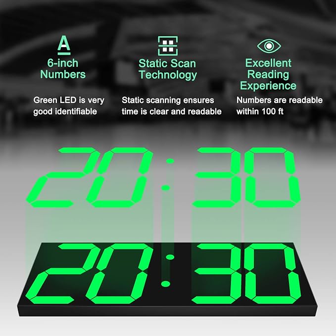 CHKOSDA LED Large Digital Wall Clock, Oversize Wall Clock