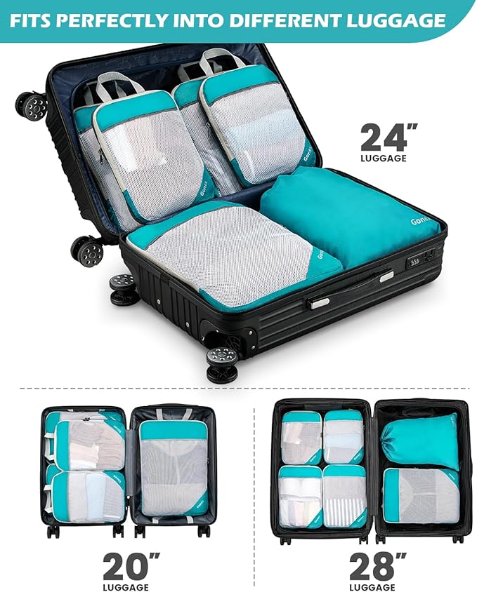 Compression Packing Cubes, Gonex Extensible Storage Mesh Bags Organizers