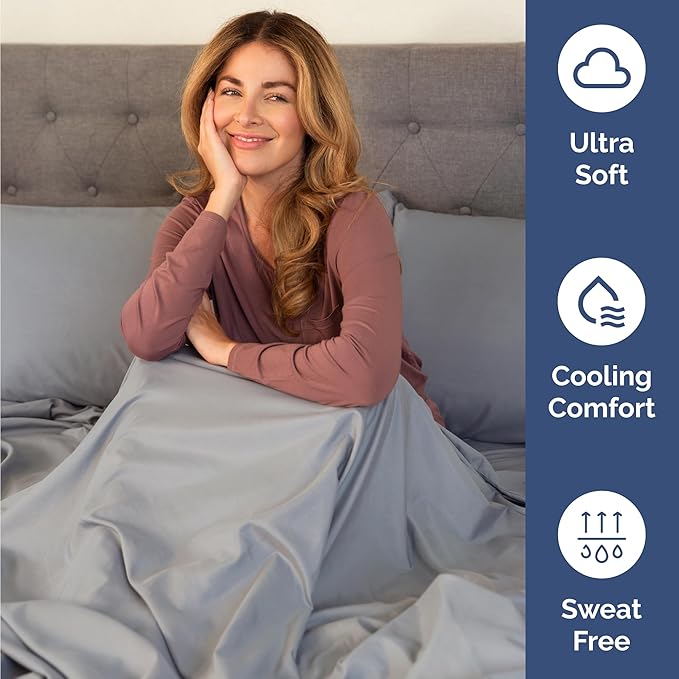 Twin Size 3 Piece Sheet Set - Comfy Breathable & Cooling Bed Sheets Set - Hotel Luxury Bedding for Women, Men, Kids, Teens, Boys & Girls - Deep Pockets, Soft and Wrinkle Free - Oeko-Tex - Steel Blue