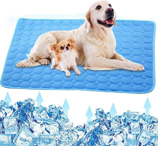 Dog Cooling Mat, Pet Dog Self Cool Pad, Ice Silk Washable Summer Cooled Mat for Dogs Cats, Kennels, Crates and Beds