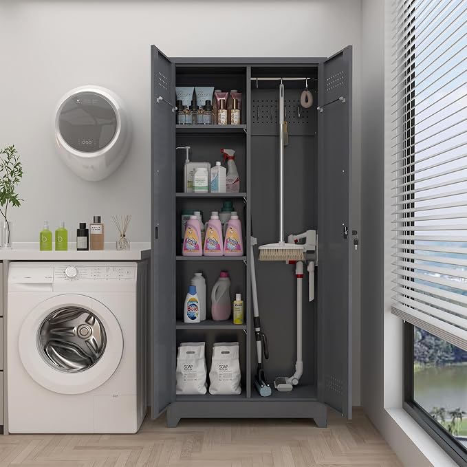GREATMEET 72.8" H Tall Metal Garage Storage Cabinet
