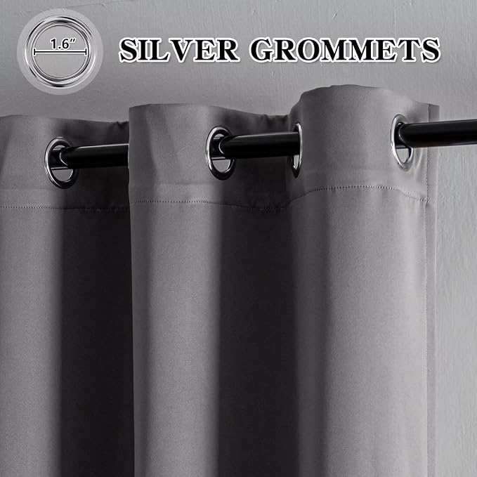 IGEMAEVE Blackout Curtains 72 Inch Length 2 Panels Set, Grommet Energy Saving