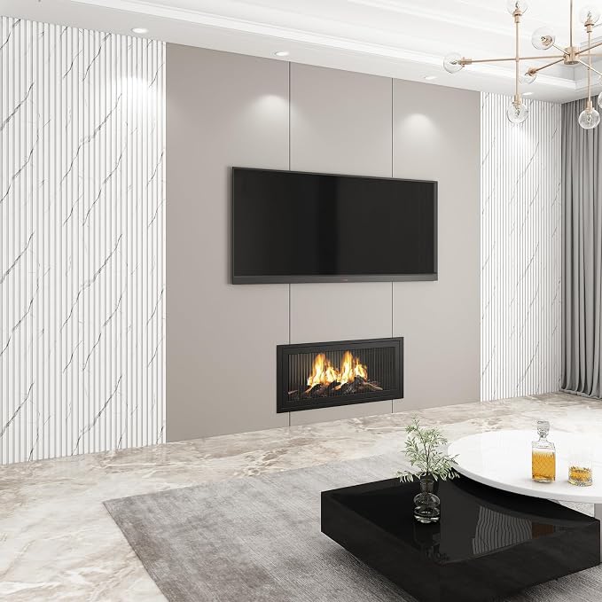 8-Pack WPC Wall Panels 118’’ x 6.3’’ 3D Slat Wall Panel Acoustic Wall Paneling