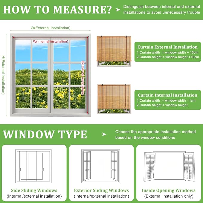 Bamboo Blinds 23x48 inch Bamboo Roman Shades
