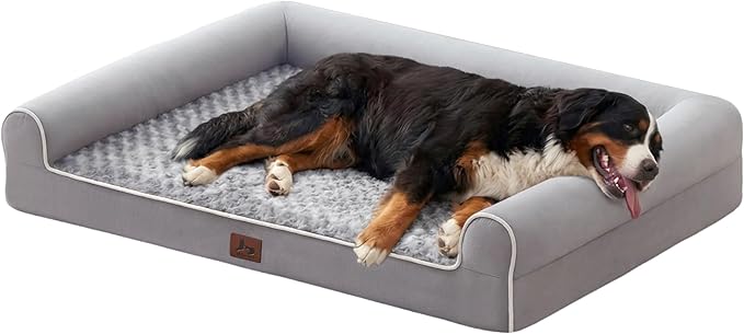 Large Dog Beds Large Sized Dogs, Orthopedic XXL XL Dog Bed for Medium Size Dogs, Big Waterproof Couch Sofa with Removable Washable Cover for Pet, Light Grey, 36"*27"*6.5"