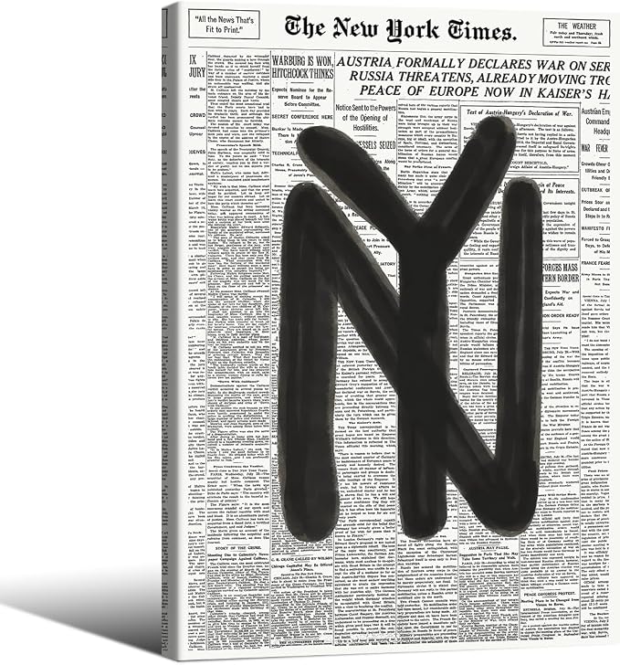 Black and White Newspaper Wall Art Vintage New York City Poster Trendy