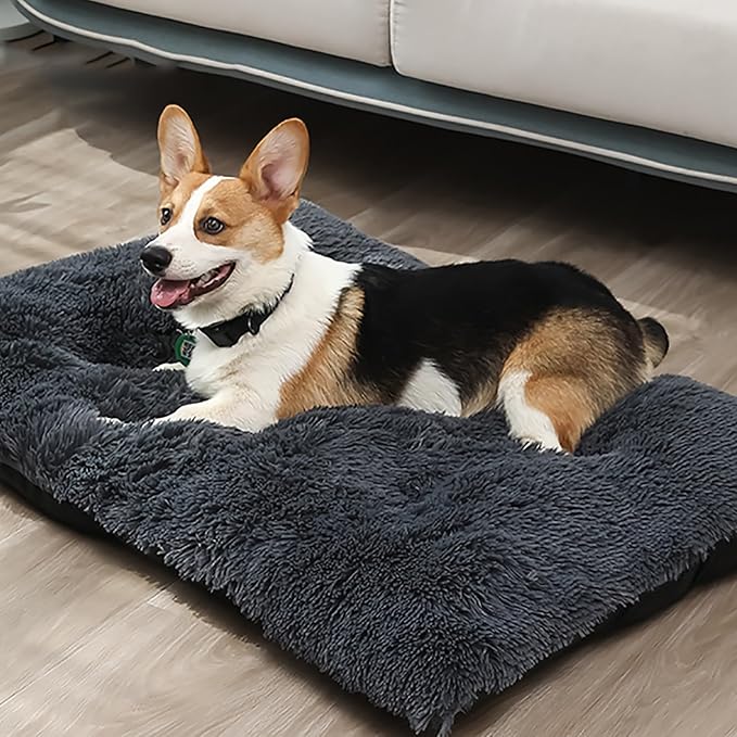 Dog Crate Mat, Dog Bed for Large Dogs, Comfy Fluffy Kennel Pad Anti-Slip for Dog beds & Furniture, Quilted Dog Bed for Pets for Medium/Small Dogs Cats (Color : Green, Size : 25x18)