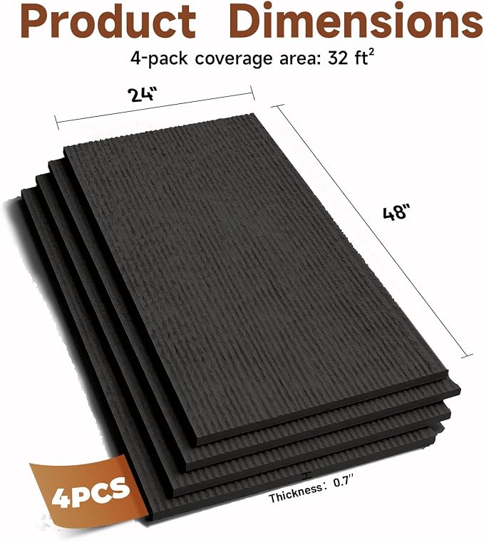 VooBang 4 Pack 3D Wall Panels, Waterfall Stone Texture PU Wall Panels, Accent