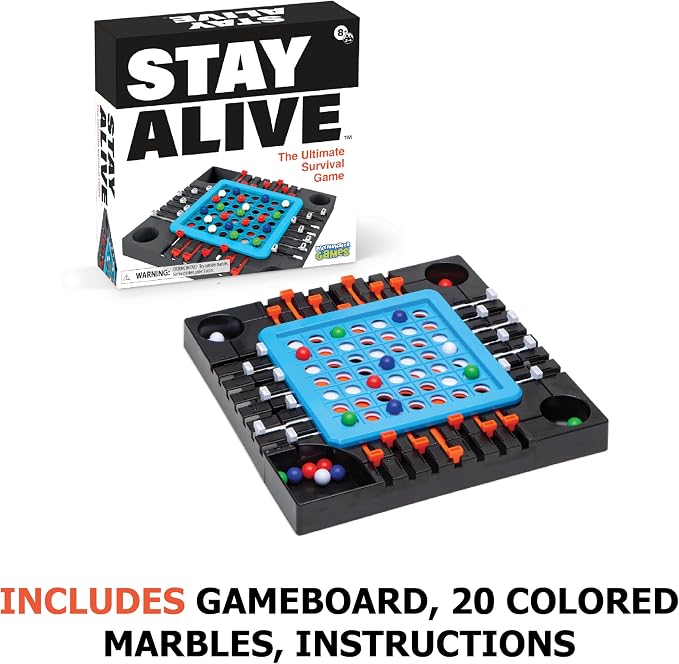 Stay Alive Board Game - Family Game Night, Strategic Game Play, Retro Board Games, The Ultimate Survival, Multi-Player, for Kids, Ages 8+