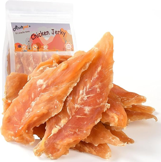 ASMPET Dog Chicken Jerky Treats, Made with 100% Real Chicken Breast, High Protein & Grain Free