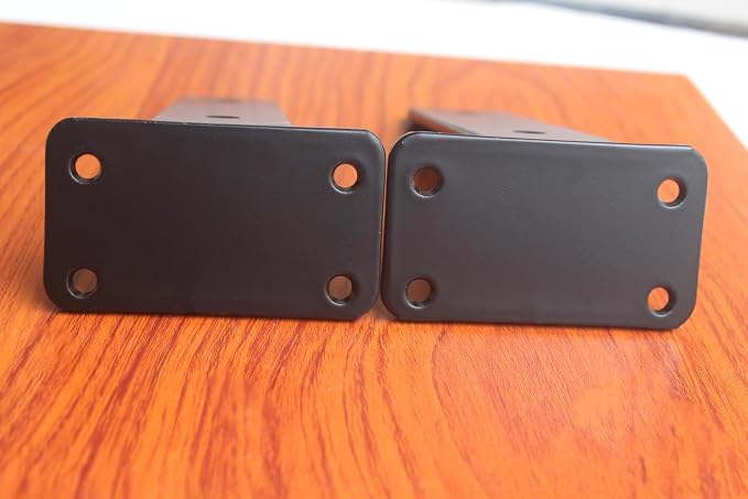 6 Pack - 4 inch Black Hidden L Shelf Bracket Iron Floating Shelf Brackets