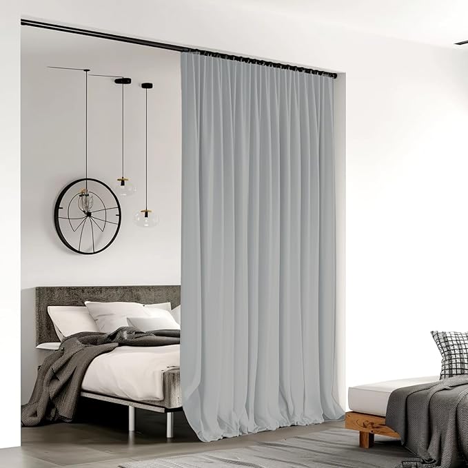 Room Divider Curtains for Ceiling Track Rod, 15 ft Wide x 9 ft Tall, 1 Panel