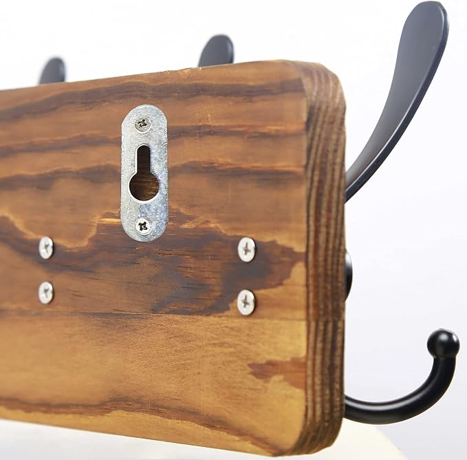 SKOLOO Rustic Wall Mounted Coat Rack: 16" Stud Spacing, Pine Real Wood Plank