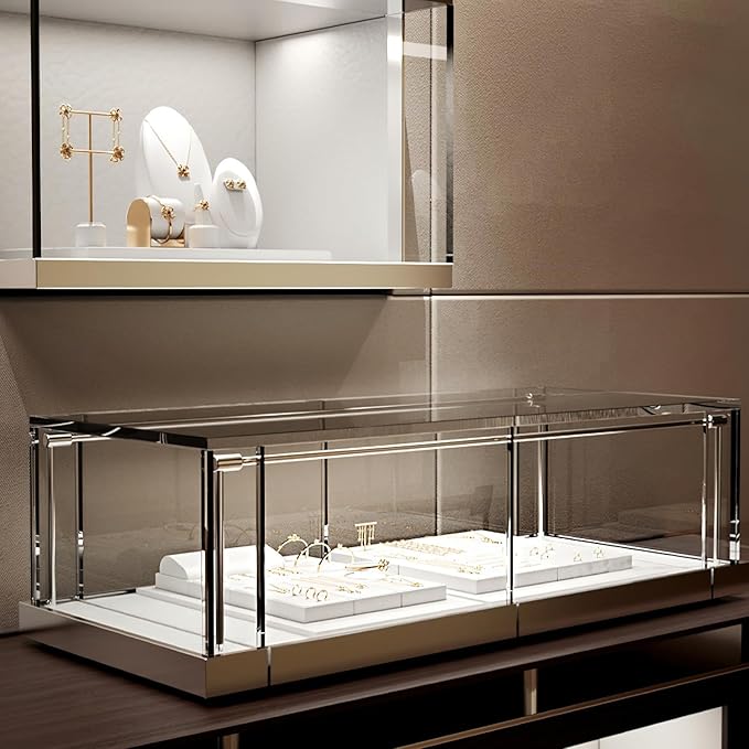 3 Slot Ring Stand PU Leather Rings Display Holder Rings Organizer White Jewelry Display Showcase