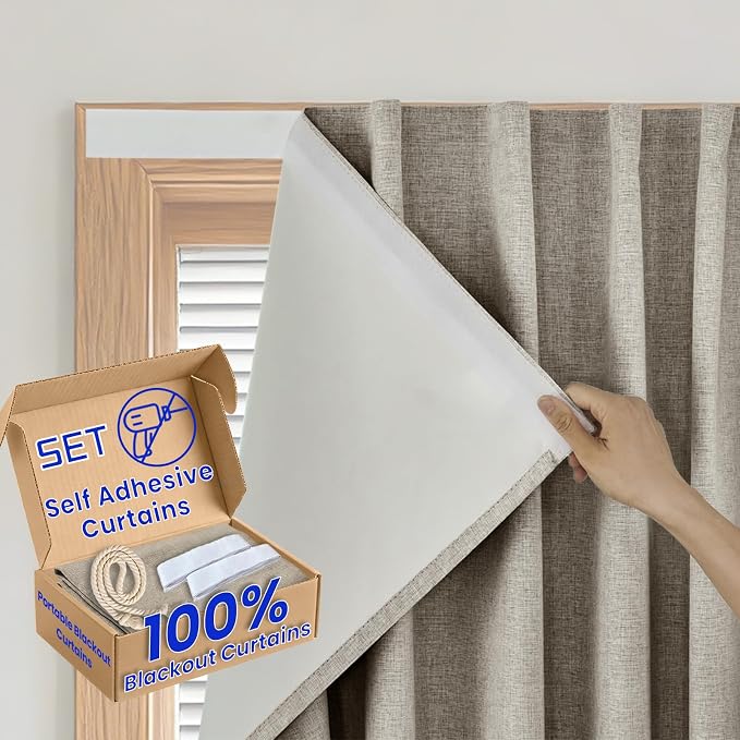 No-Drill 100% Blackout Window Curtain
