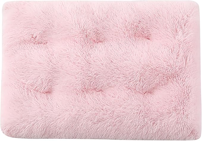Dog Crate Mat, Dog Bed for Large Dogs, Comfy Fluffy Kennel Pad Anti-Slip for Dog beds & Furniture, Quilted Dog Bed for Pets for Medium/Small Dogs Cats (Color : Pink, Size : 43x29)