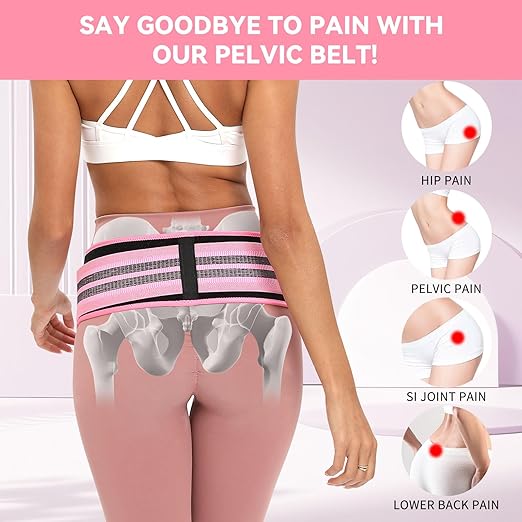 S-XXL Sacroiliac SI Joint Hip Belt for Women Men-Alleviate Sciatica|Pelvic|Back|Lower Back Support, Pelvic Support Belt, Adjustable Lumbar Pain Relief, Trochanter Belt, Pink, S(Hip Size 25-40")