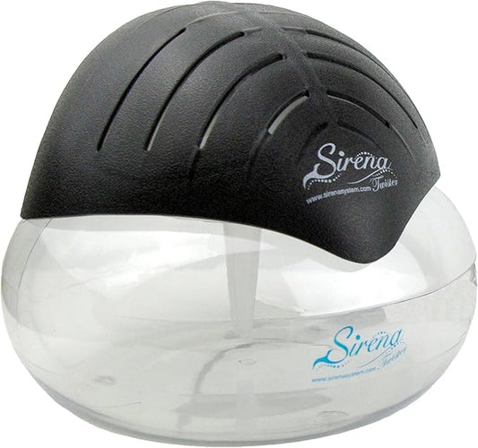Sirena Twister Air Purifier (Black) - Water Filter Air Washer For Home and Office - Essential Oil Aroma Diffuser With LED Night light - Small Air Cleaner For Smoke and Pets